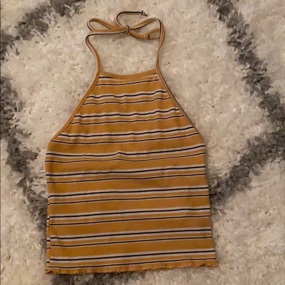Yellow halter crop top